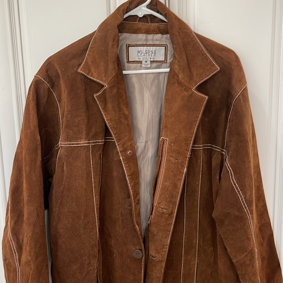 Wilson's Leather Jacket chocolate Brown Suede Size Medium Men's Vintage - Picture 5 of 16